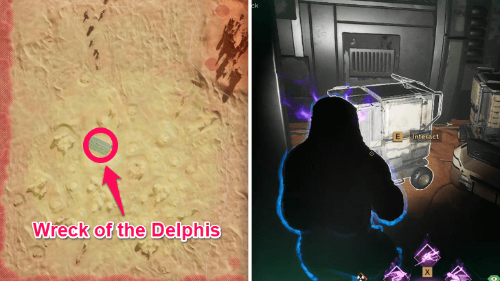 Wreck of the Delphis Location