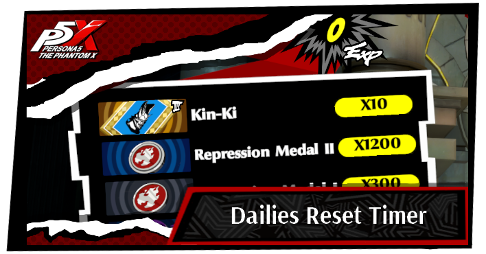 Persona 5 X Dailies Reset Timer