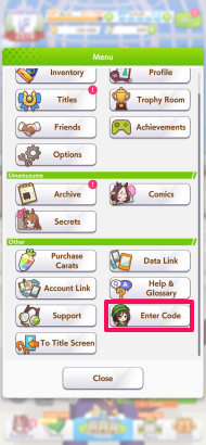 How to Redeem Codes in Umamusume Menu