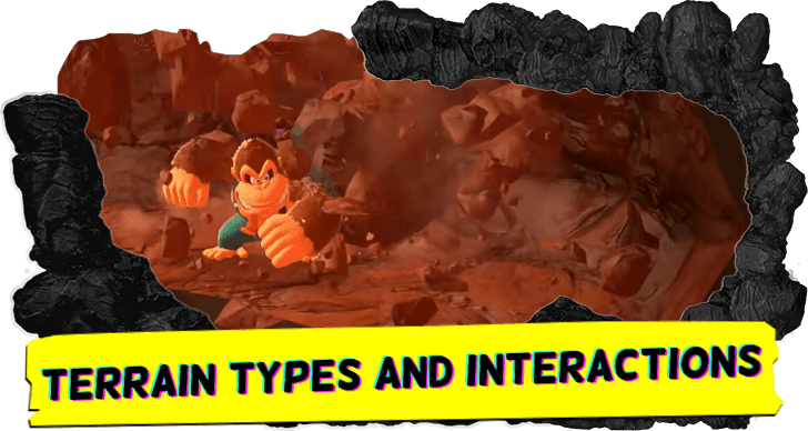 Donkey Kong Bananza All Terrain Types and Interactions