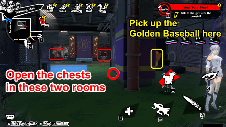 Two Chests and Golden Baseball locations