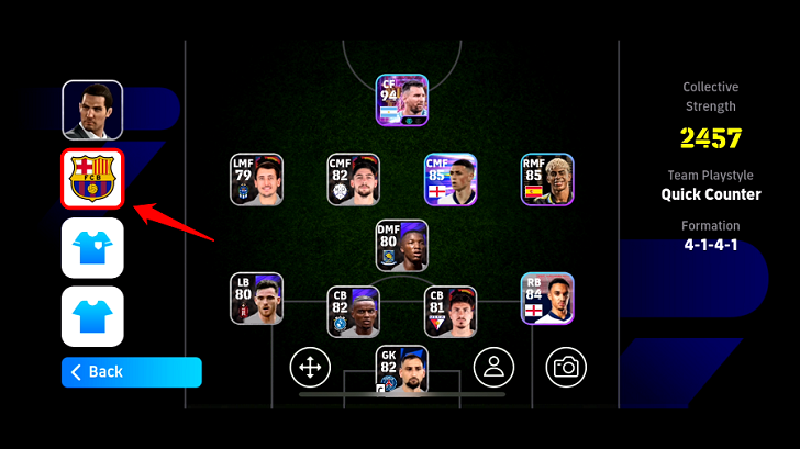 Game Plan Team Settings