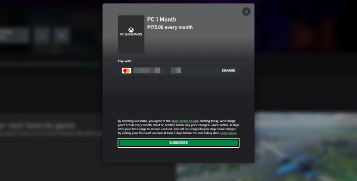 Click on Subscribe to Start Playing