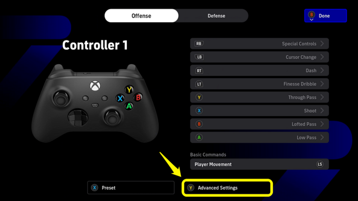 Press Advance Settings Button
