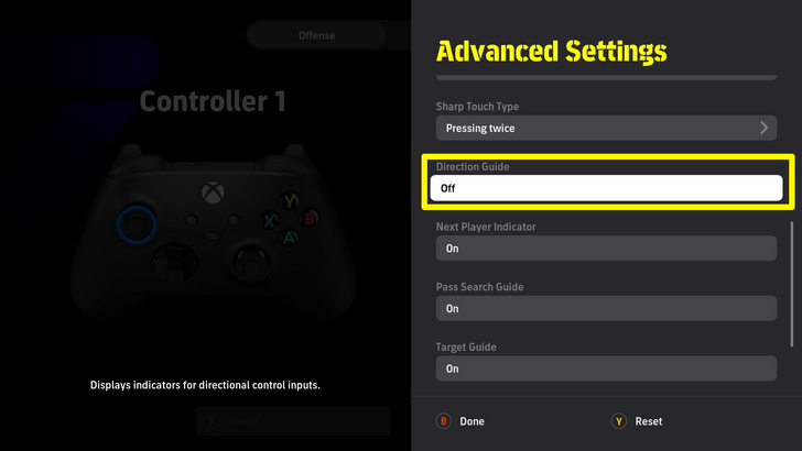 Turn Direction Guide Off