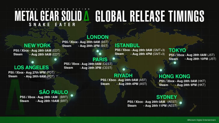 Metal Gear Solid Global Release Timings