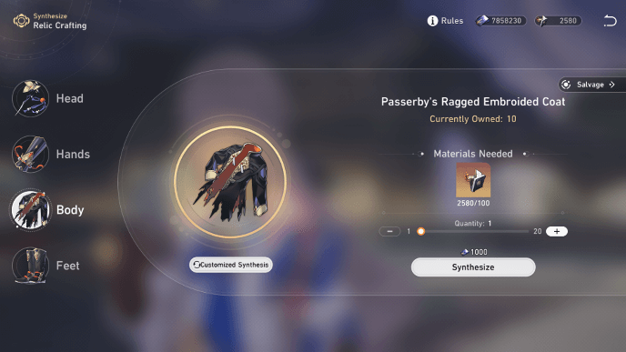 Honkai Star Rail - Craft Relics