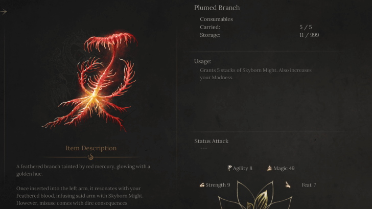 Use Plumed Branch to Gain Max Stacks