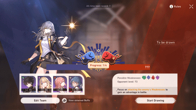 Honkai Star Rail - Team Composition Screen