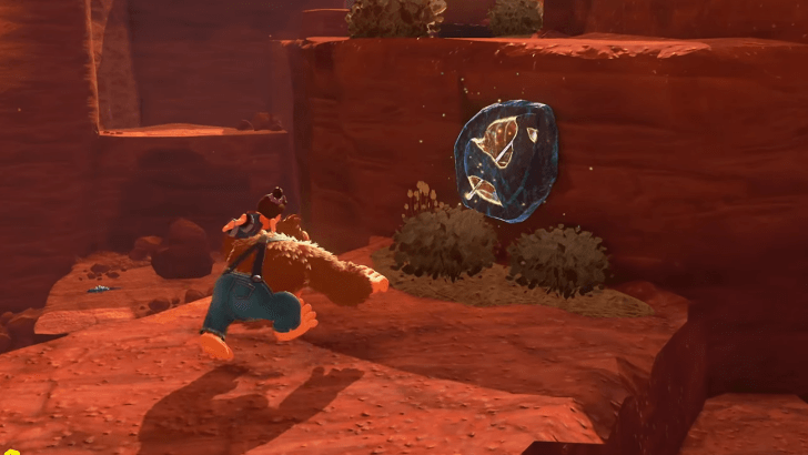 Fossil embedded on a wall