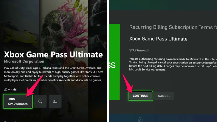 Select Join and Input Your Paymet Method