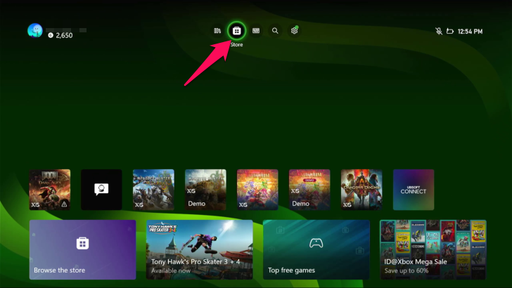 Open the Store on Xbox Console