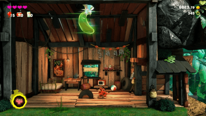 Jump on the Tire to Reach the Banandium Gem