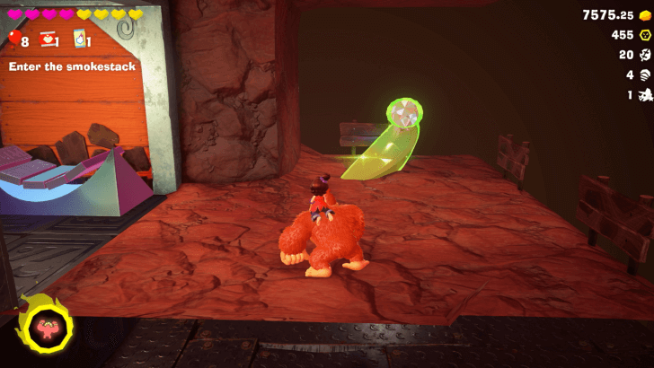 Hanging from the Crane Banandium Gem Overworld Location