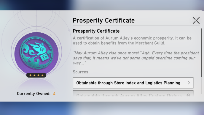 Honkai Star Rail - Prosperity Certificate Sources