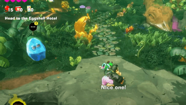 Talk to the Fractone after you drop down