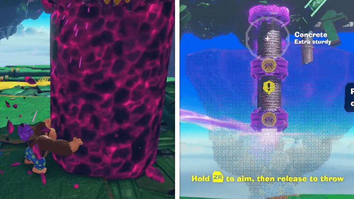 Throw the Boom Rock from the Enemy Onto Concrete Pillar 2