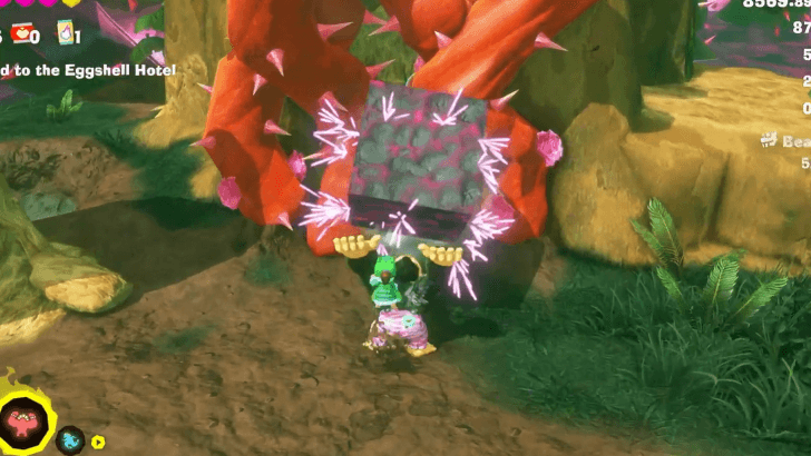 Use the Boom Rock on the Red Thorns