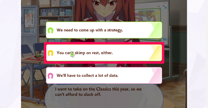 Correct dialogue choices can restore energy