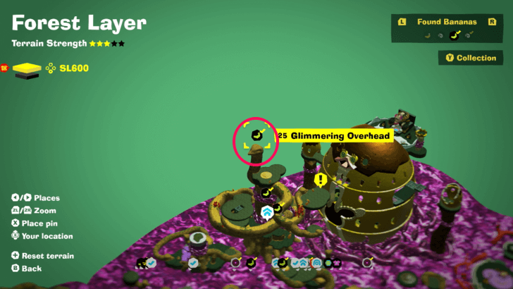 Glimmering Overhead Banandium Gem Map Location