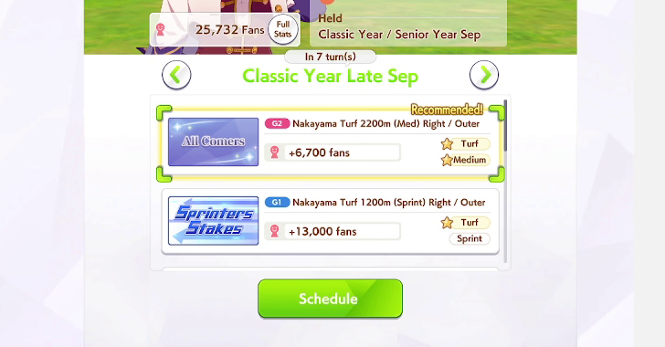 Use Schedule to take note of non-goal races