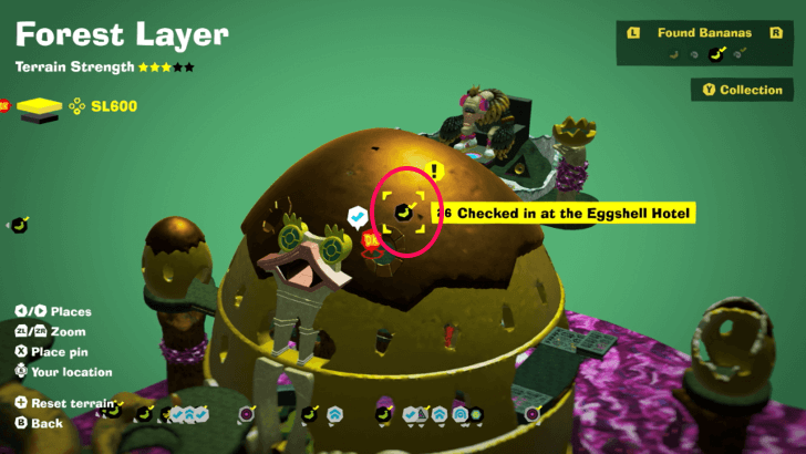 Checked in at the Eggshell Hotel Banandium Gem Map Location