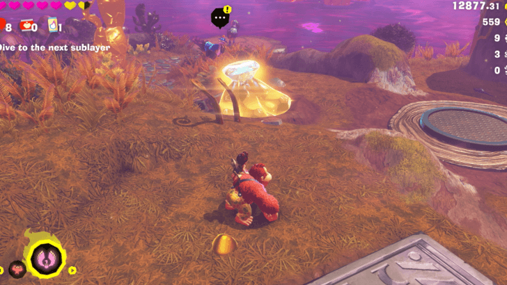 Plummeted to Mossplume Marsh! Banandium Gem Overworld Location