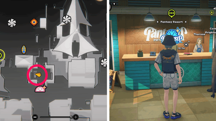 Interact with Fantasy Resort icon at the reception