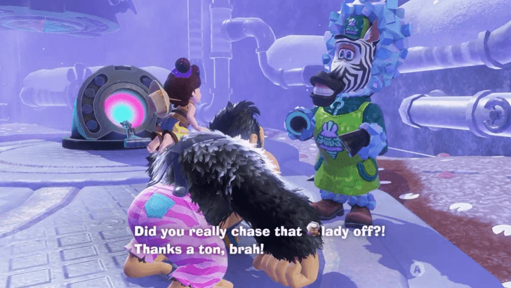 Zebra next to the Pull Lever