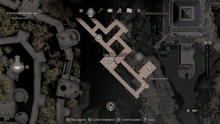 Resident Evil 4 - Chapter 5 Treasure Gold Bar(L) Map