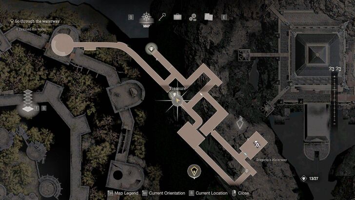 Resident Evil 4 - Chapter 5 Treasure Mirror with Pearl and Rubies Map
