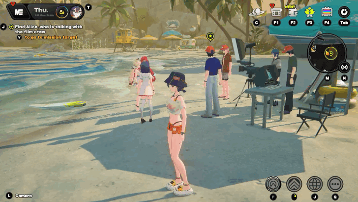 Find Alice, Who Is Talking With the Film Crew