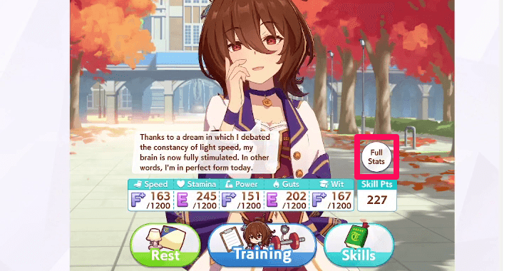 Click Full Stats to Check Trainee