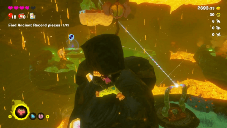 Throw a Chunk Onto the Gloo Gum Beneath the Platform