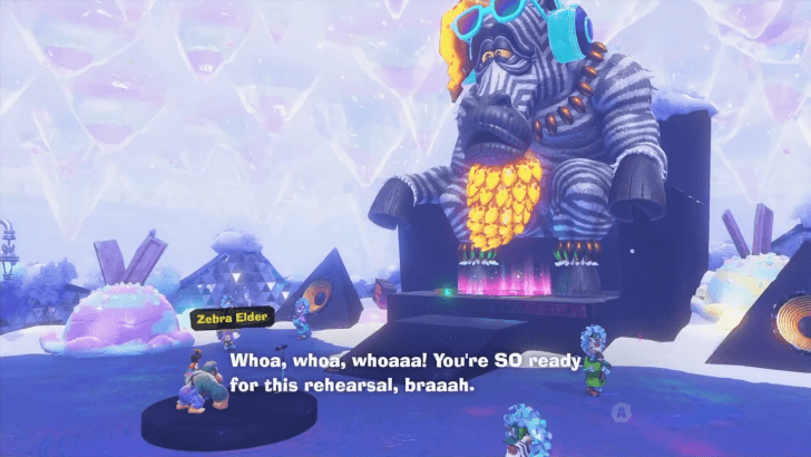 Speak to the Zebra Elder in Freezer Layer