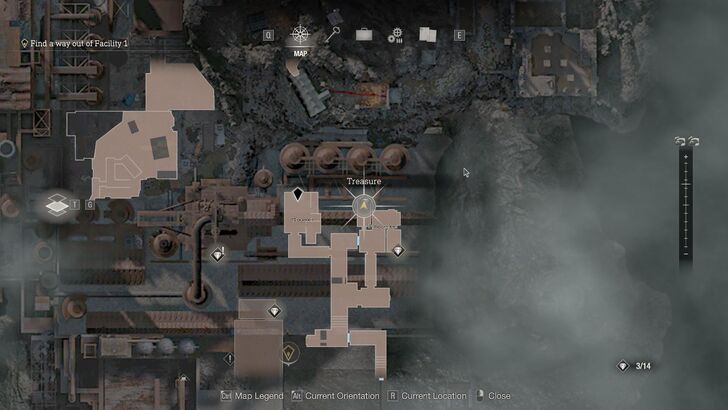 Resident Evil 4 - Chapter 6 Treasure Velvet Blue Map