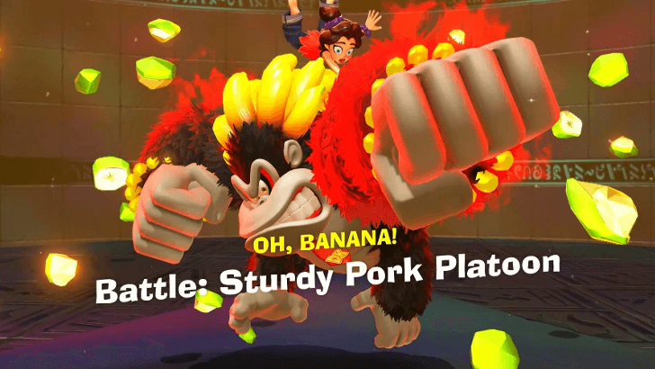 Battle Sturdy Pork Platoon Banandium Gem Overworld Location