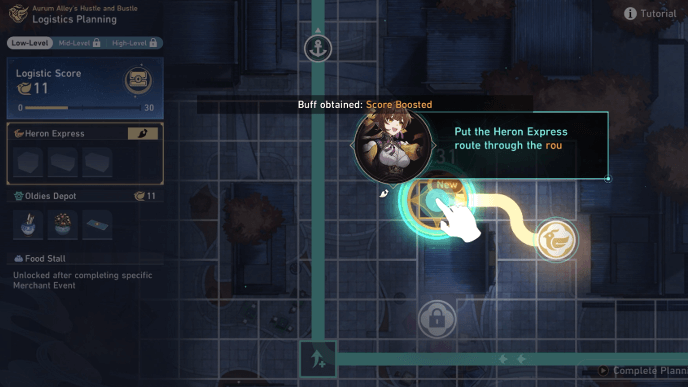 HSR Aurum Alley Logistics Planning - Low-Level Logistic Score 30 Guide