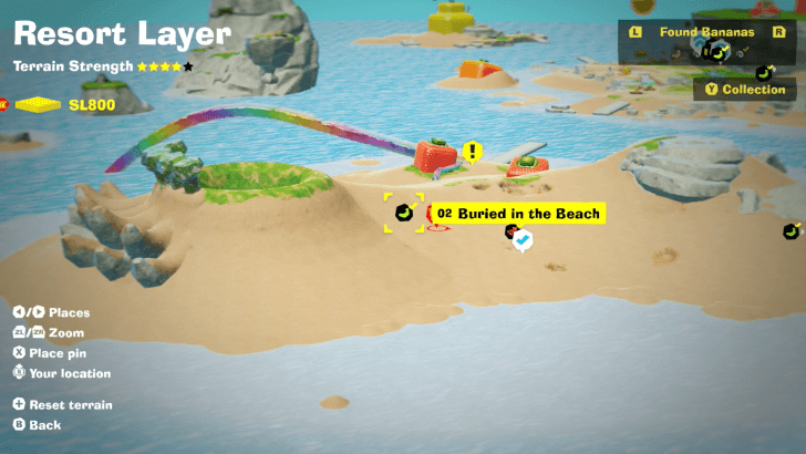 Buried in the Beach Banandium Gem Map Location