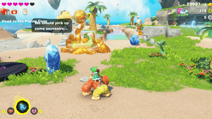 Checking into the Tropical Retreat Banandium Gem Overworld Location