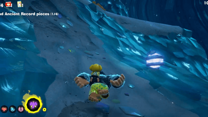 Go up the terrain to the right