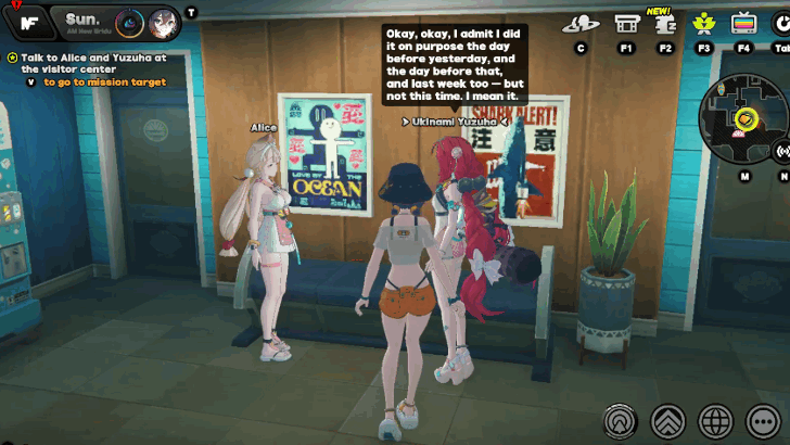 Talk to Alice and Yuzuha at the Visitor Center