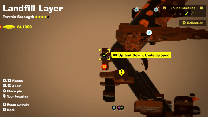 Up and Down, Underground Banandium Gem Map Location