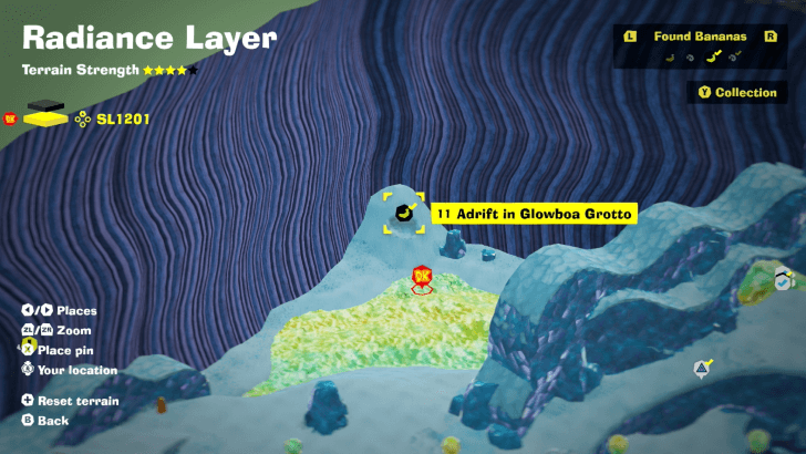 Adrift in Glowboa Grotto Banandium Gem Map Location