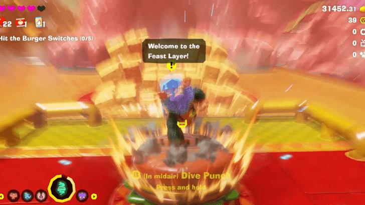 Dive Punch on Burger Switch