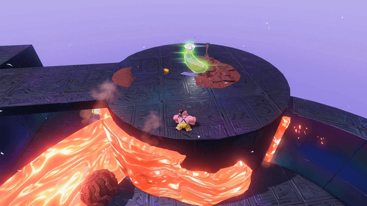 Clearing a Red-Hot Path Banandium Gem Overworld Location