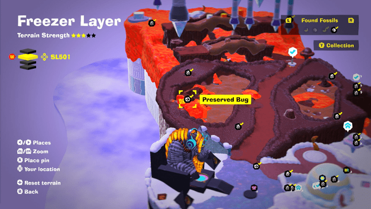 Preserved Bug 6 Fossil Map Location