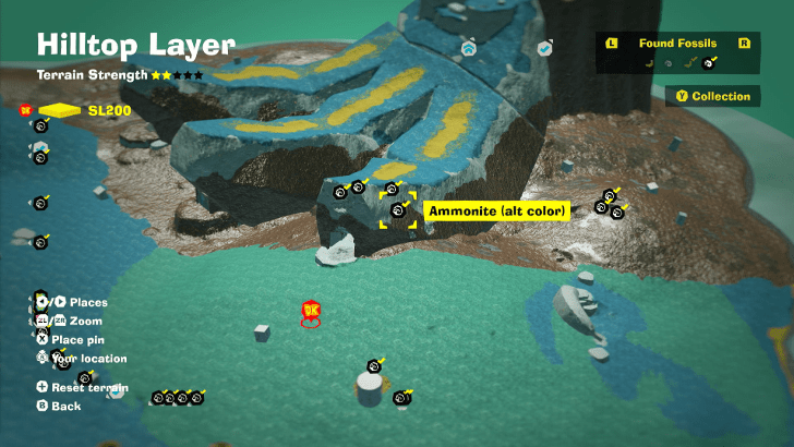 Ammonite (alt color) 25 Fossil Map Location