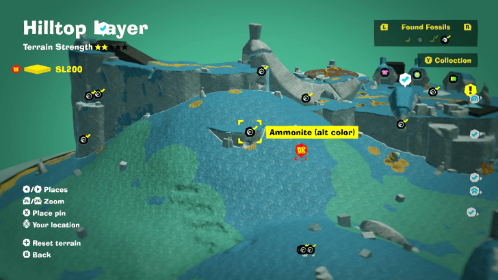 Ammonite (alt color) 13 Fossil Map Location