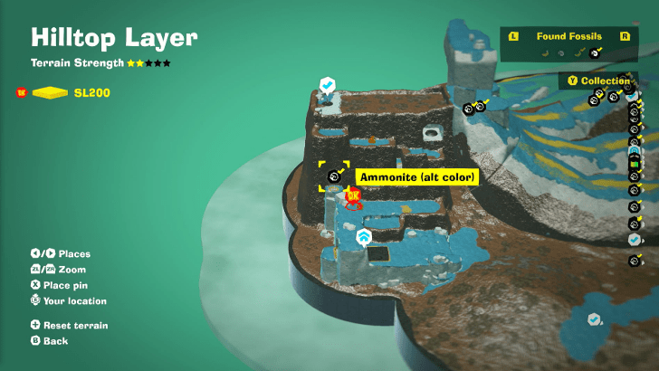 Ammonite (alt color) 28 Fossil Map Location